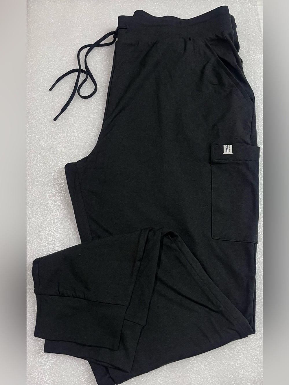 NWOT Frank and Oak Black Drawstring Cargo Jogger Pants Lightweight